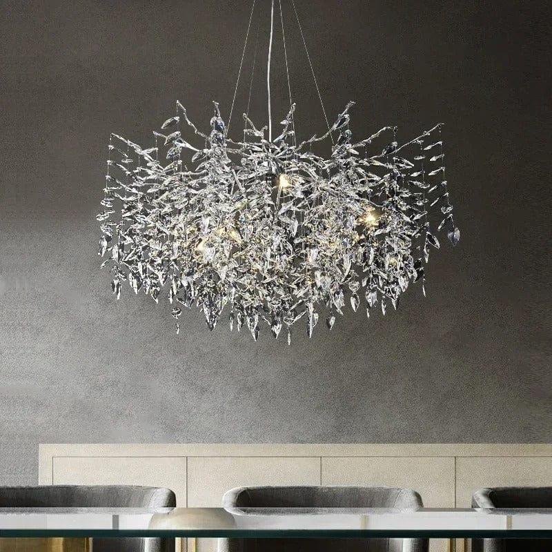 Crystalline Luxe Chandelier in Gold & Silver
