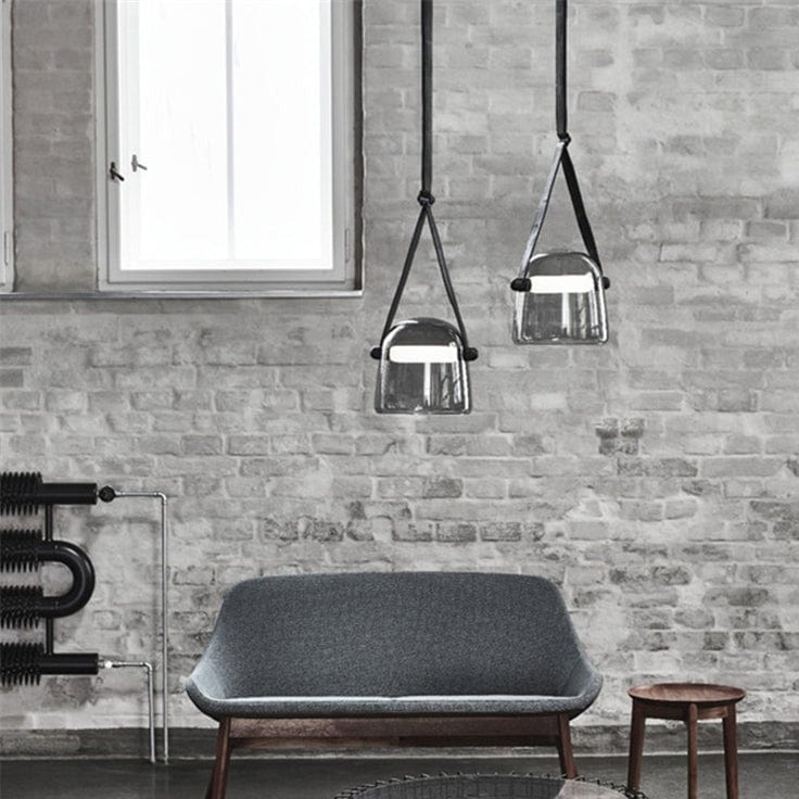 Mona Belt Glass Chandelier in Clear & Smoke Grey