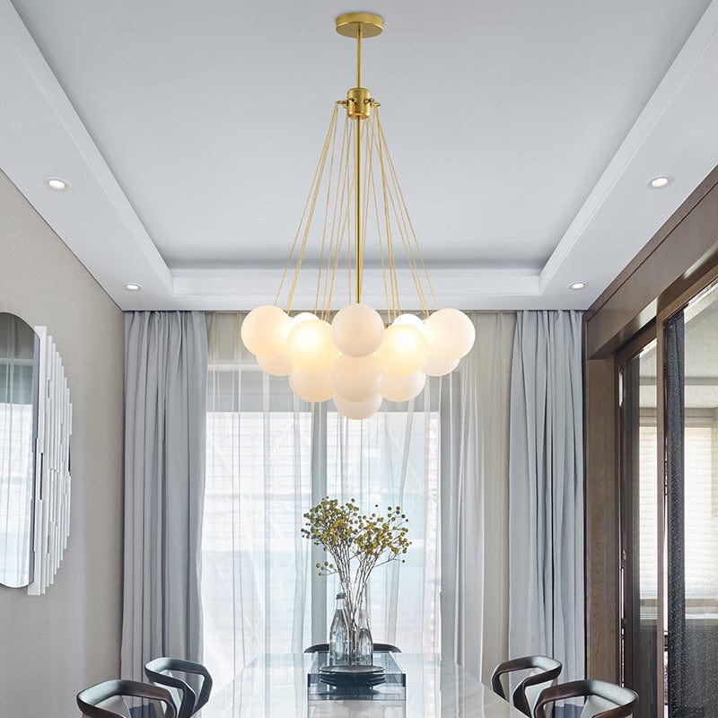 Glass Cloud Chandelier in Black & Gold