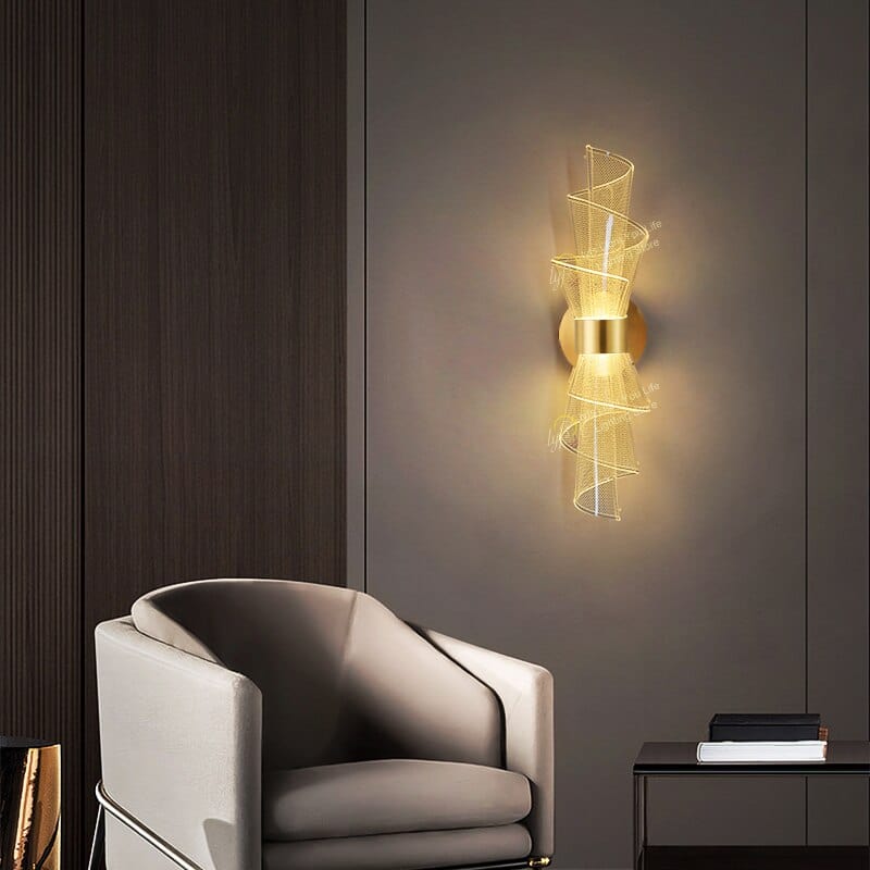 Bloom Torch Wall Light in Gold & Black