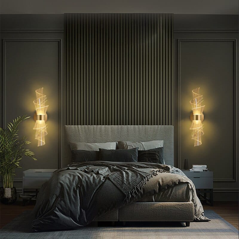 Bloom Torch Wall Light in Gold & Black
