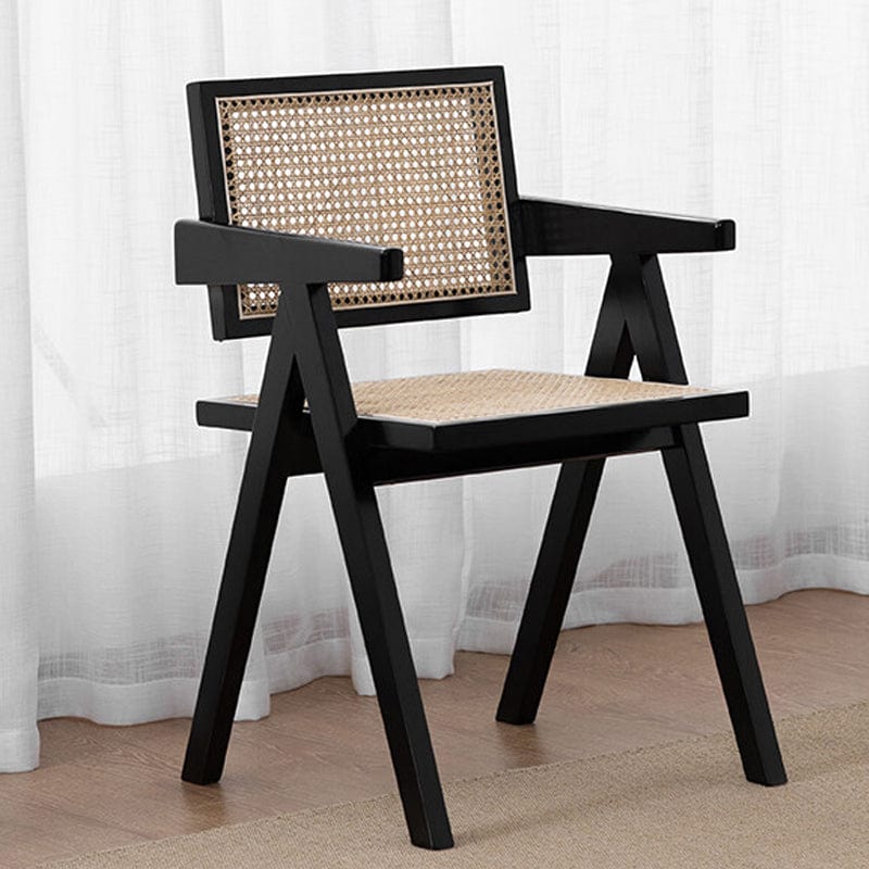 Japandi Rattan Dining Chair in Beech & Walnut