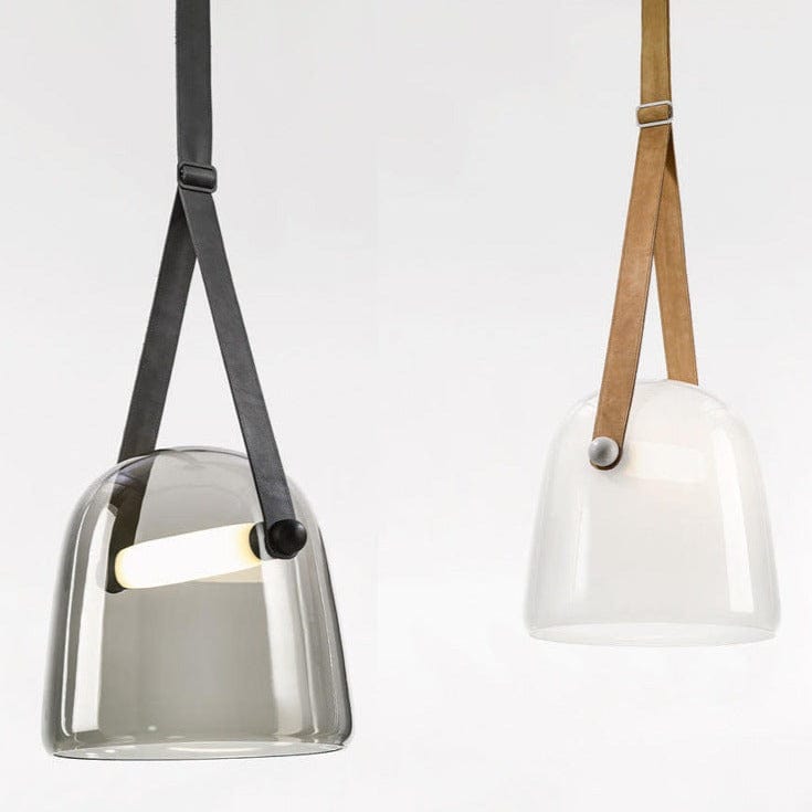 Mona Belt Glass Chandelier in Clear & Smoke Grey