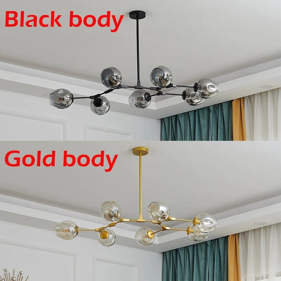 Gaffer Chandelier in Black & Gold