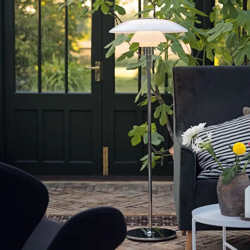 Umbrella Floor Lamp in Black & Orange
