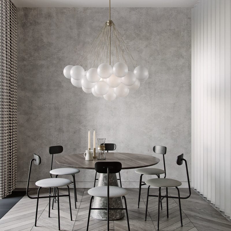 Glass Cloud Chandelier in Black & Gold