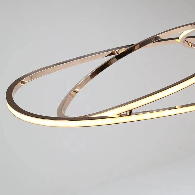 Rings Art Chandelier in Chrome & Golden