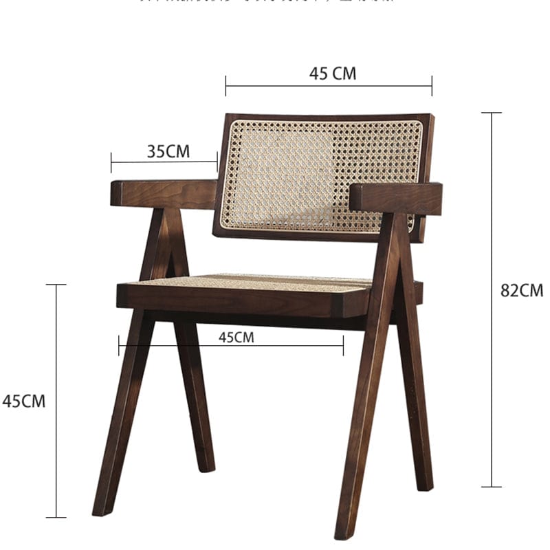 Japandi Rattan Dining Chair in Beech & Walnut