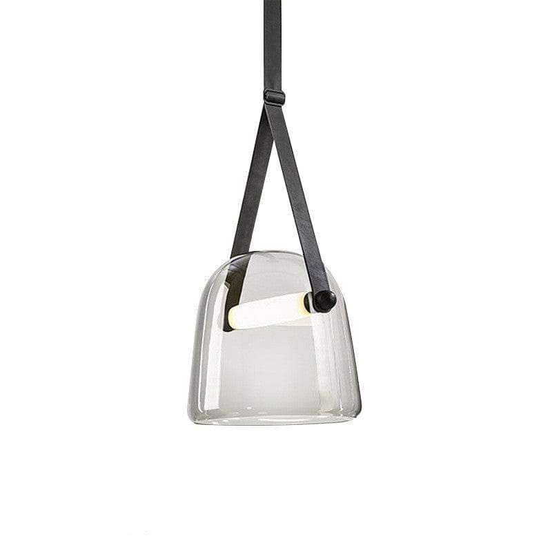 Mona Belt Glass Chandelier in Clear & Smoke Grey