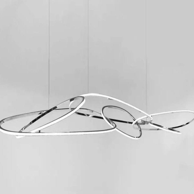 Rings Art Chandelier in Chrome & Golden
