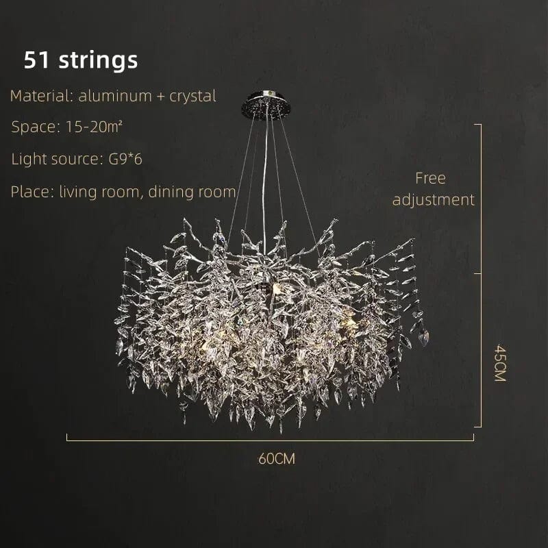 Crystalline Luxe Chandelier in Gold & Silver