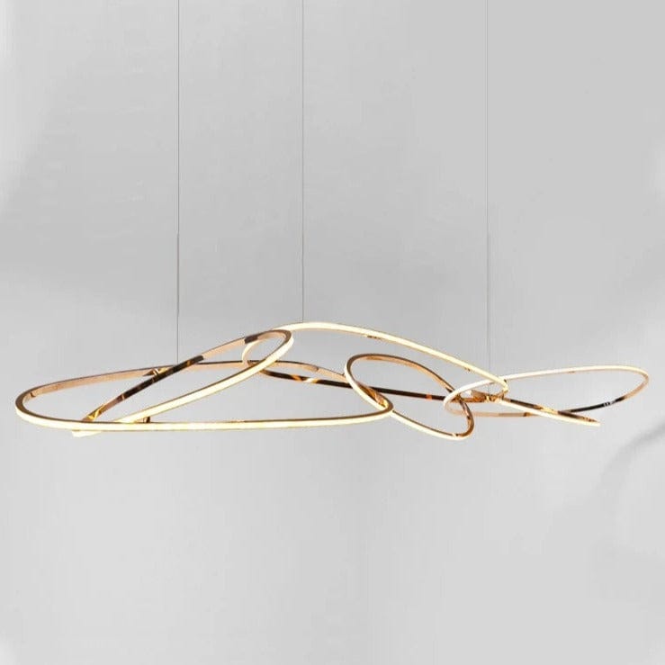 Rings Art Chandelier in Chrome & Golden