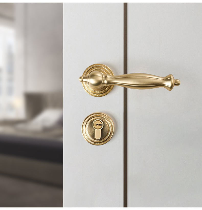 Pendergrass Door Lock in Pearl Grey & Brushed Brass