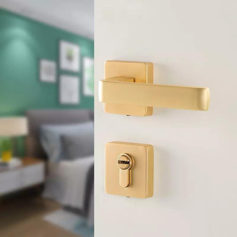 Passage Lever Door Lock in Pearl Grey & Pearl Gold