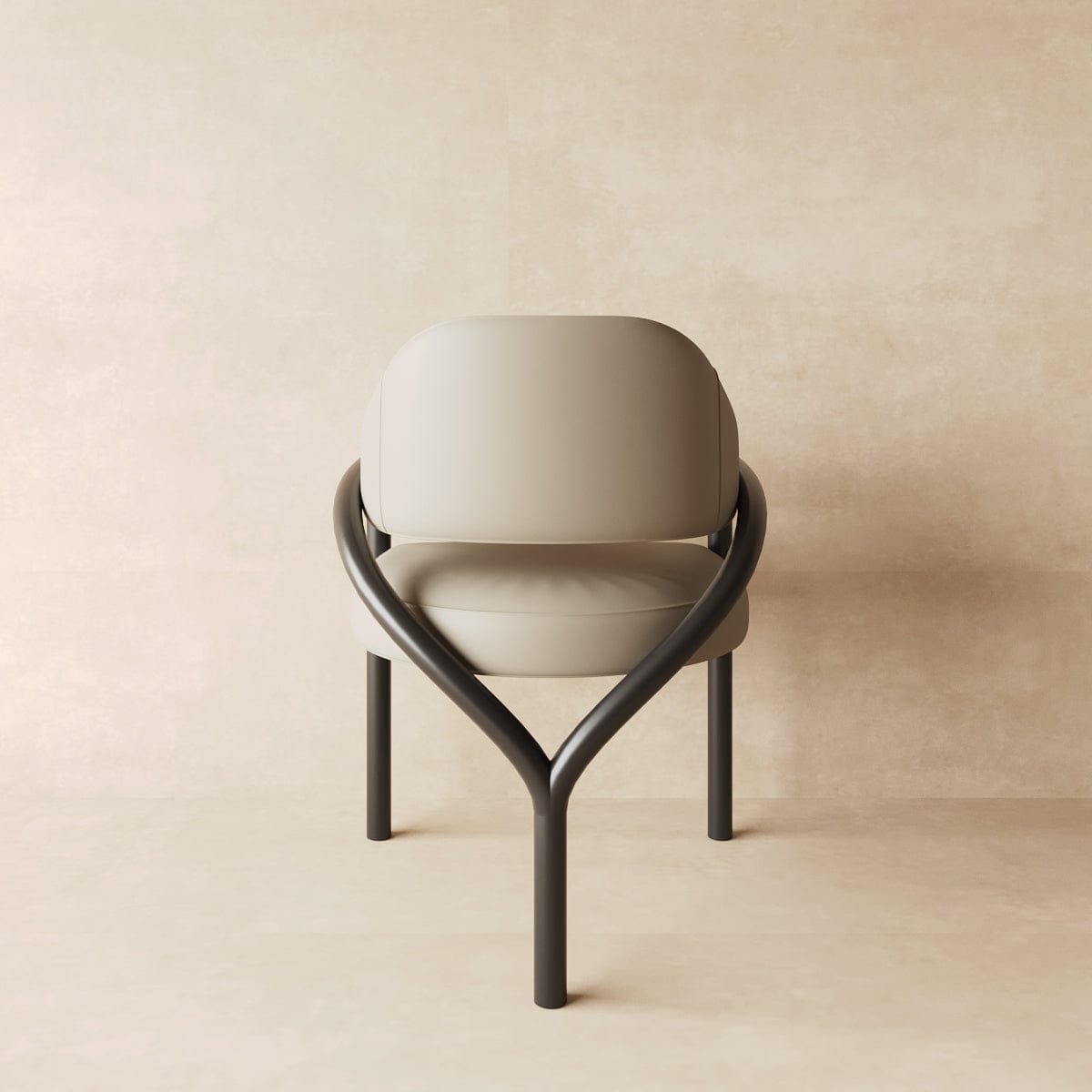 Modern Leather Dining Chair w Armrests in Performance Leather & Performance Linen