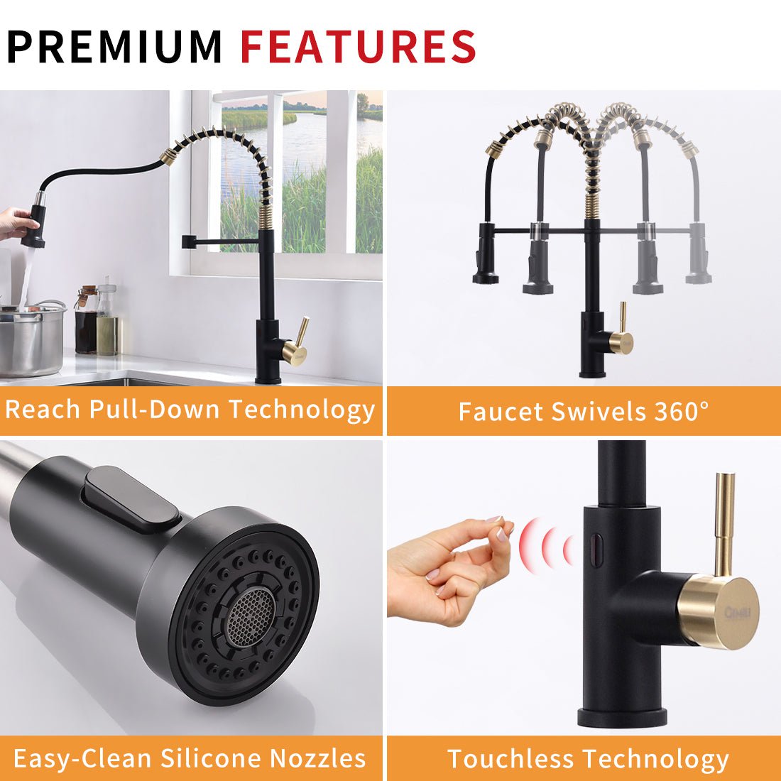 Kraus Touchless Sensor Faucet in Gold & Silver