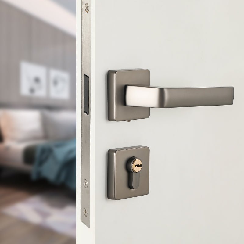 Passage Lever Door Lock in Pearl Grey & Pearl Gold - Viltara