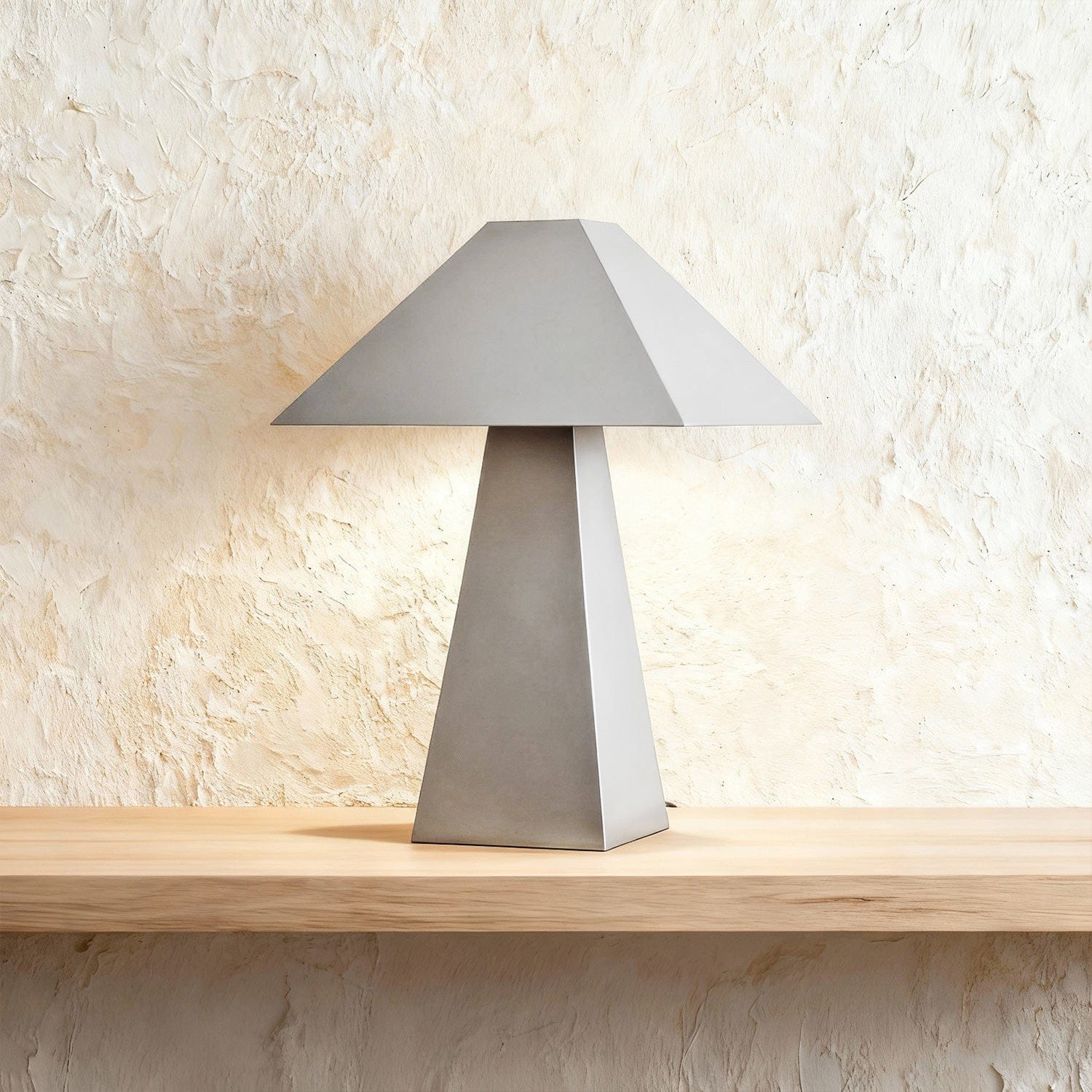 Pyramid Table Lamp in Bronze & Pewter