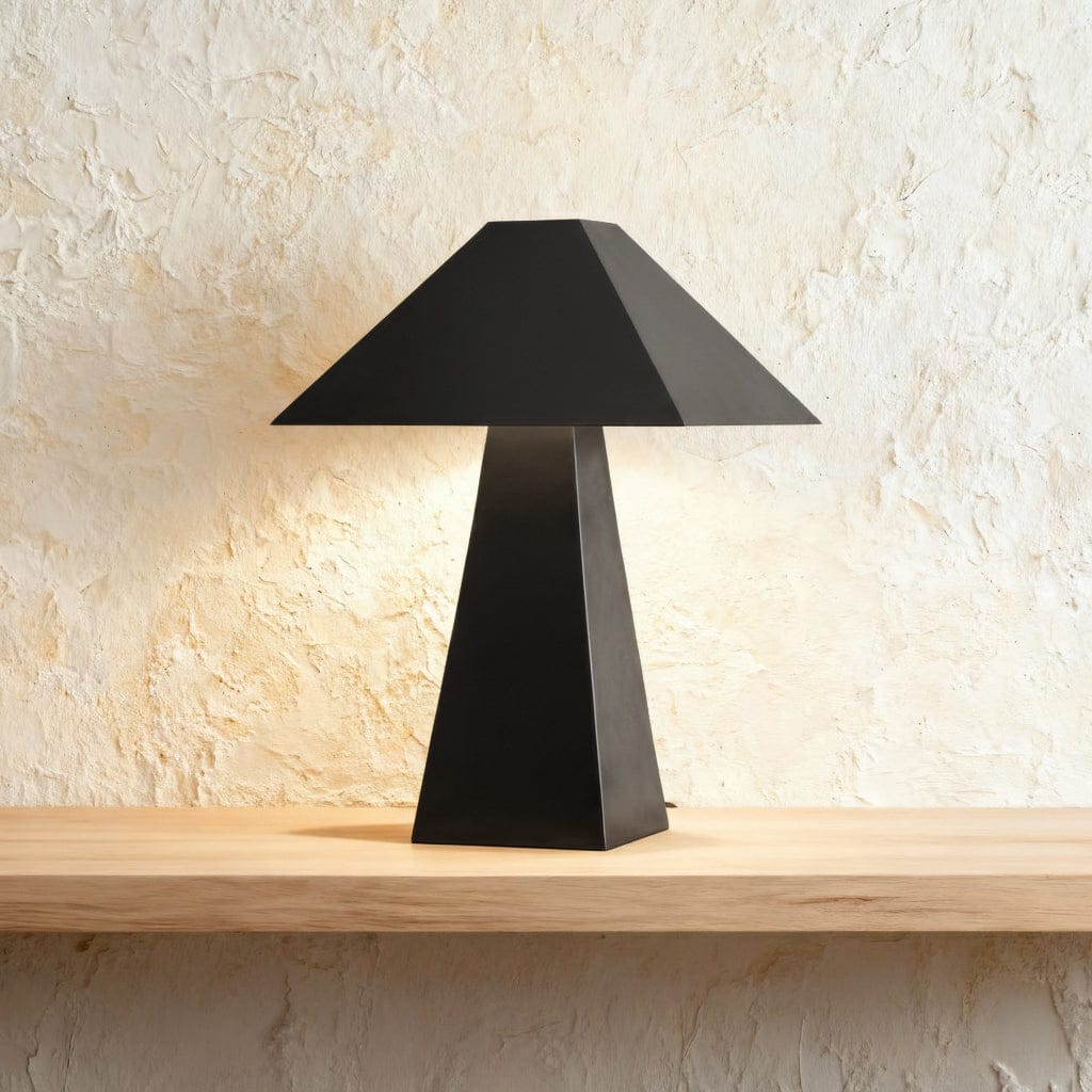 Pyramid Table Lamp in Bronze & Pewter