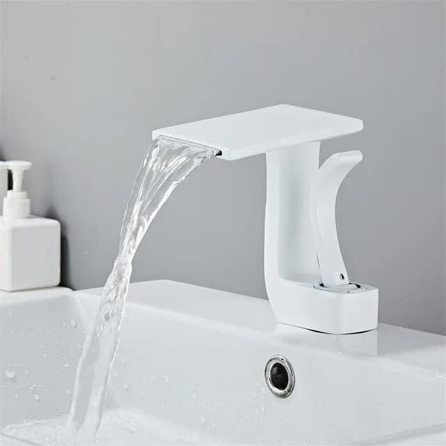 Serpenti Flow Faucet in White & White And Gold - Viltara