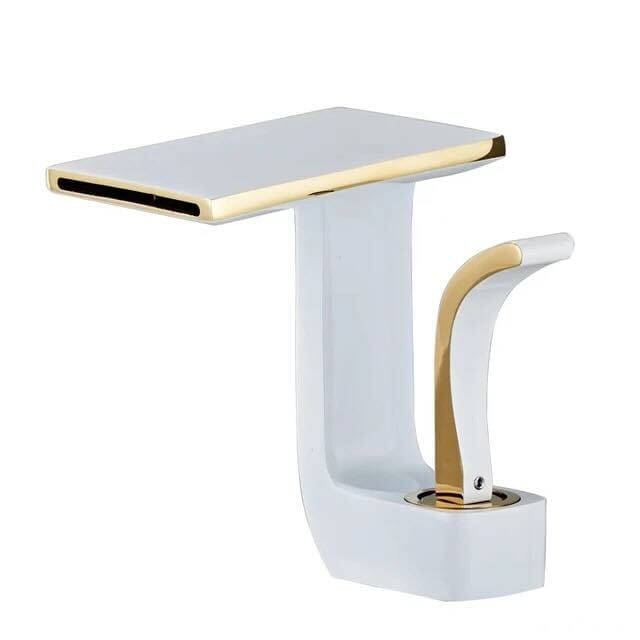 Serpenti Flow Faucet in White & White And Gold - Viltara