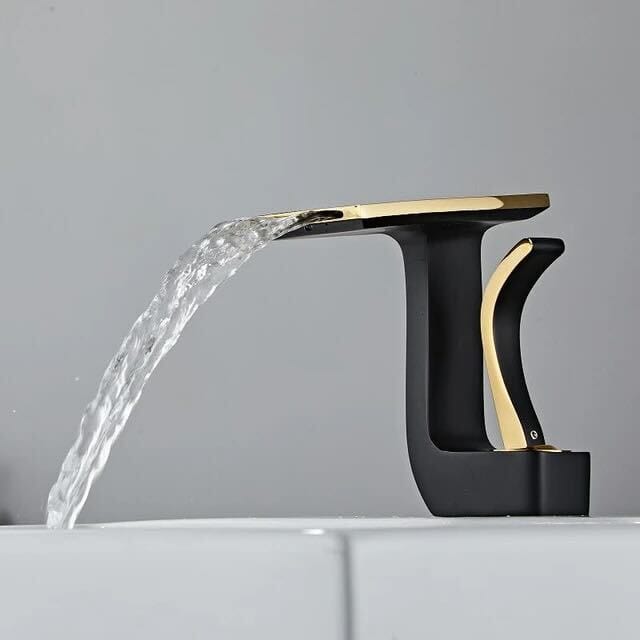 Serpenti Flow Faucet in White & White And Gold - Viltara