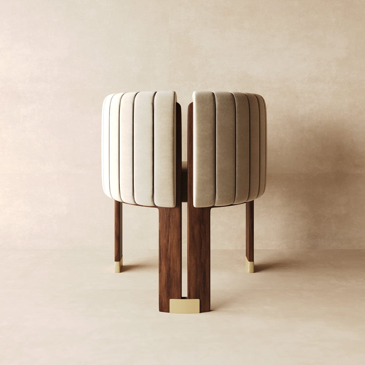 Suede Restaurant Lounge Dining Chair in Tan & Beige - Viltara