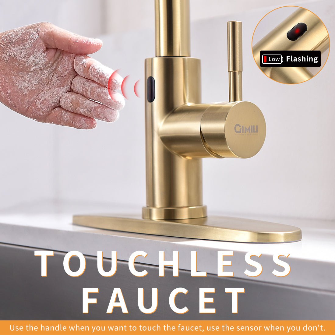 Kraus Touchless Sensor Faucet in Gold & Silver