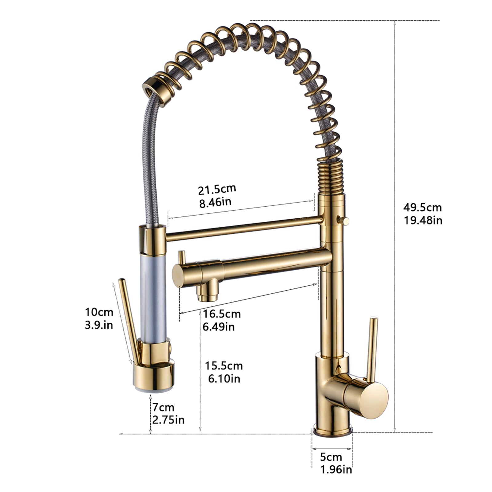 Lucero Faucet in Black & Gold