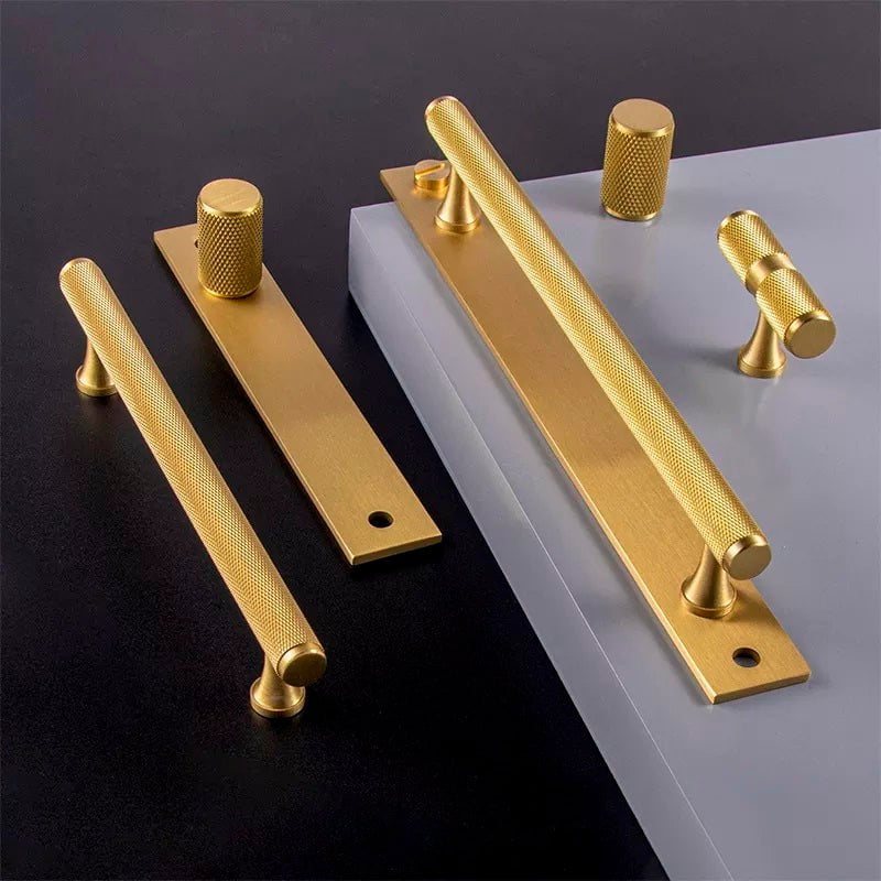 Tarly Reva Furniture Handle in Brushed Brass & Matte Black - Viltara