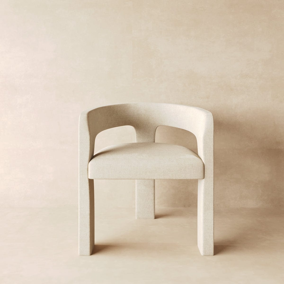 Three Legged Armchair in Performance Linen & Performance Leather
