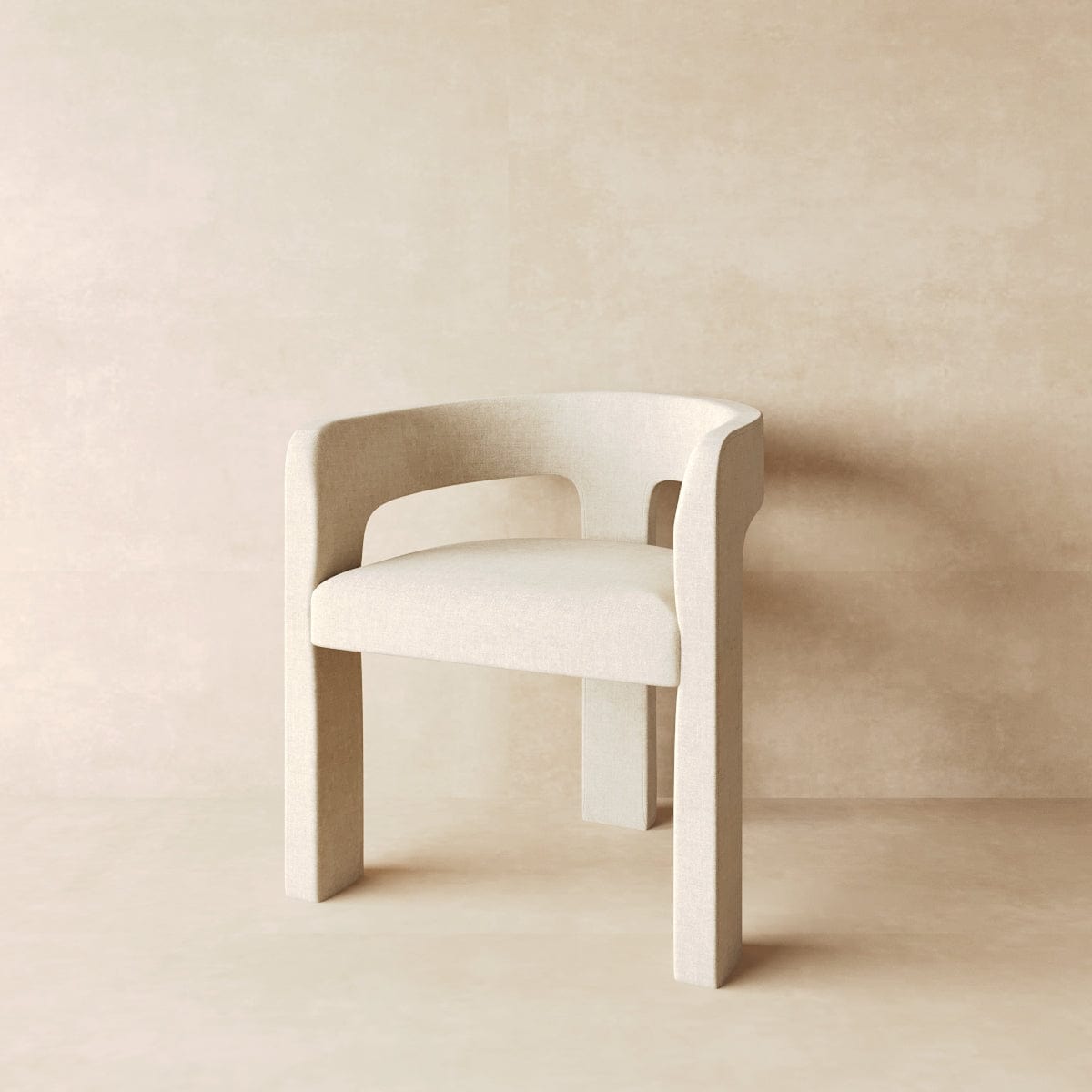 Three Legged Armchair in Performance Linen & Performance Leather