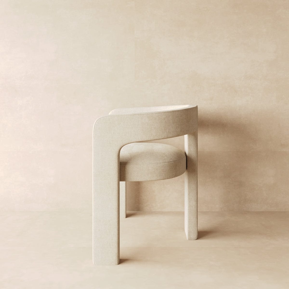 Three Legged Armchair in Performance Linen & Performance Leather