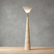 Zenith Table Lamp in Calacatta Marble & Dark Marble