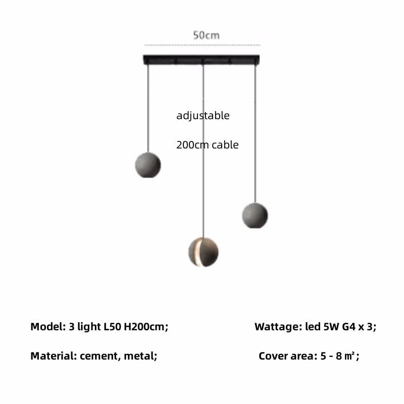 Sphered Cement Pendant Light