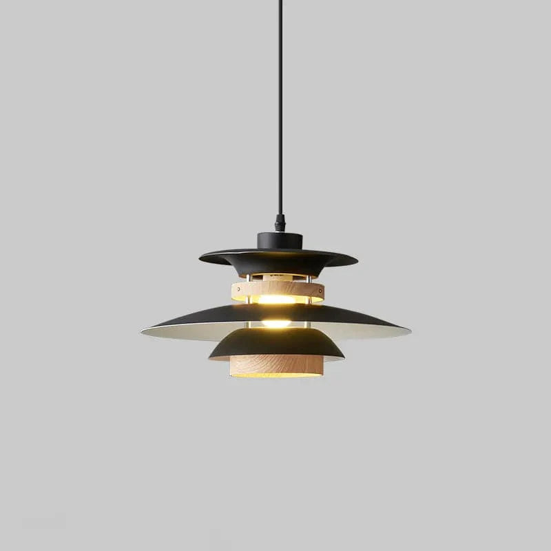 Scandinavian Pendant Light in Black Walnut & Black Birch