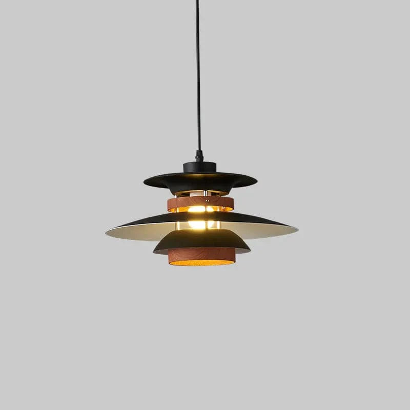 Scandinavian Pendant Light in Black Walnut & Black Birch