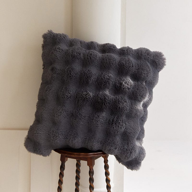 Rabbit Faux-Fur Blanket Throw in Sand & Smoke