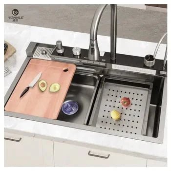 Whale Drop Brushed Single Bowl Above Counter Stainless Steel Kitchen Sink - Viltara