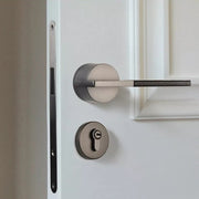 Brae Leather Door Lock in Pearl Grey Brown Leather